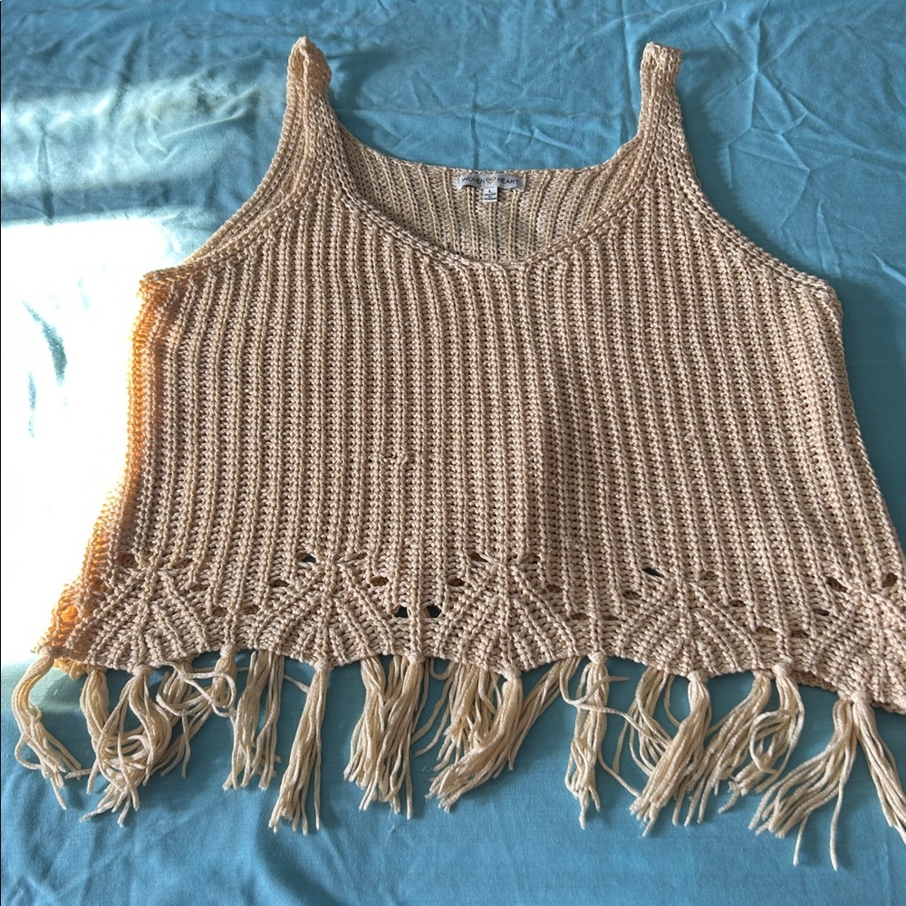 Woven❤️Hear knitt woman top size large